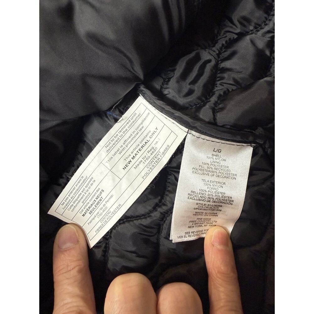 Free Country Jacket Vest, Size L, Black, Zipper - Picture 7 of 7